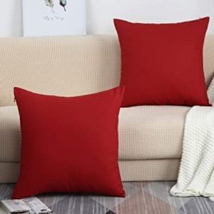 TANGDEPOT | SET OF 2 DEEP RED PILLOW ACCENT COVERS